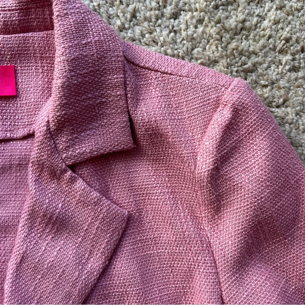 Upcycled Pink Tweed Cropped Blazer
